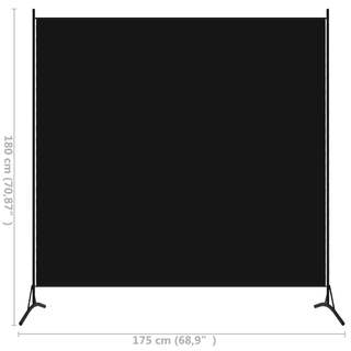 1-Panel Room Divider Black 175x180 cm - Giant Lobelia