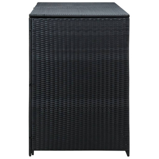 Double Wheelie Bin Shed Poly Rattan Black 148x80x111 cm - Giant Lobelia