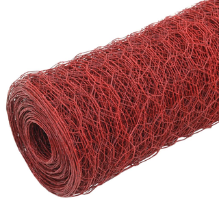 Chicken Wire Fence Steel with PVC Coating 25x1.5 m Red - Giant Lobelia