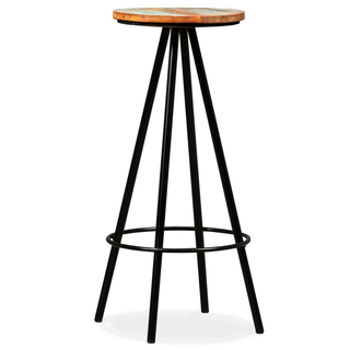 Bar Stools 4 pcs - Solid Reclaimed Wood - Industrial Style and Durability - Giant Lobelia