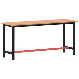 Workbench 180x55x81.5 cm Solid Wood Beech and Metal - Giant Lobelia