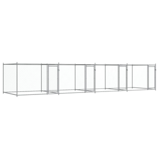 Dog Cage with Doors Grey 8x2x1.5 m Galvanised Steel - Giant Lobelia