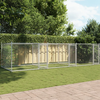 Dog Cage with Doors Grey 6x2x1.5 m Galvanised Steel - Giant Lobelia