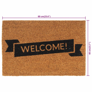 Door Mat Natural 40x60 cm Tufted Coir - Giant Lobelia