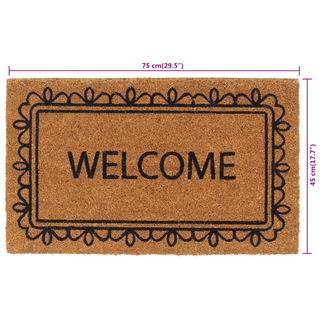 Door Mat Natural 45x75 cm Tufted Coir - Giant Lobelia