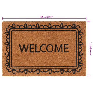 Door Mat Natural 40x60 cm Tufted Coir - Giant Lobelia