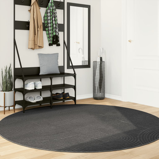 vidaXL Rug IZA Short Pile Scandinavian Look Anthracite Ø 200 cm - Giant Lobelia