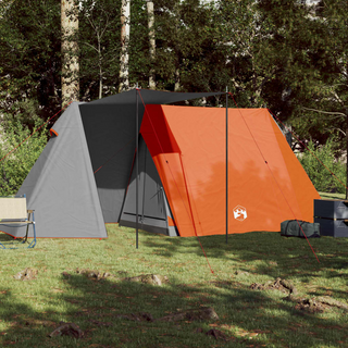 Camping Tent 3-Person Grey and Orange Waterproof - Giant Lobelia