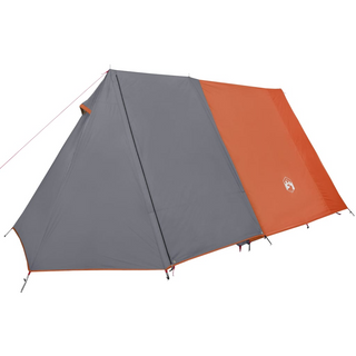 Camping Tent 3-Person Grey and Orange Waterproof - Giant Lobelia