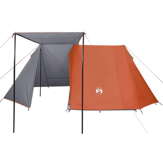 Camping Tent 3-Person Grey and Orange Waterproof - Giant Lobelia