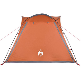 Camping Tent 4-Person Grey and Orange Quick Release Waterproof - Giant Lobelia