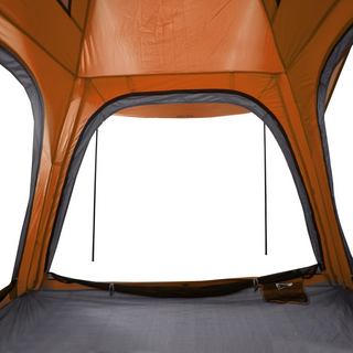 Camping Tent 4-Person Grey and Orange Quick Release Waterproof - Giant Lobelia