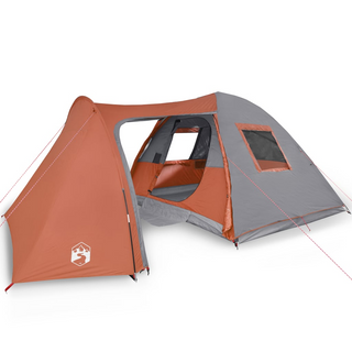 Camping Tent 6-Person Grey and Orange Waterproof - Giant Lobelia