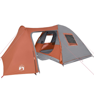 Camping Tent 6-Person Grey and Orange Waterproof - Giant Lobelia