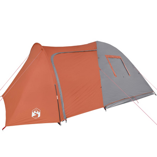 Camping Tent 6-Person Grey and Orange Waterproof - Giant Lobelia