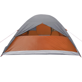 Camping Tent 6-Person Grey and Orange Waterproof - Giant Lobelia