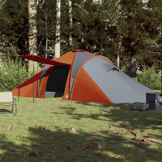 Camping Tent 6-Person Grey and Orange Waterproof - Giant Lobelia