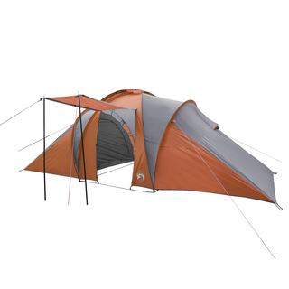 Camping Tent 6-Person Grey and Orange Waterproof - Giant Lobelia