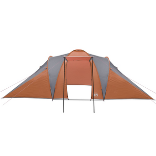 Camping Tent 6-Person Grey and Orange Waterproof - Giant Lobelia