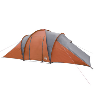 Camping Tent 6-Person Grey and Orange Waterproof - Giant Lobelia