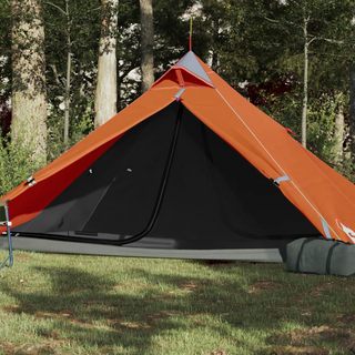 vidaXL Camping Tent 1-Person Grey and Orange Waterproof