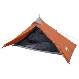 vidaXL Camping Tent 1-Person Grey and Orange Waterproof