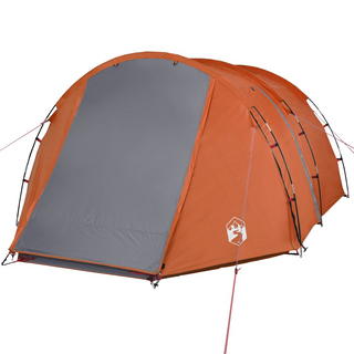 Camping Tent 4-Person Grey and Orange Waterproof - Giant Lobelia