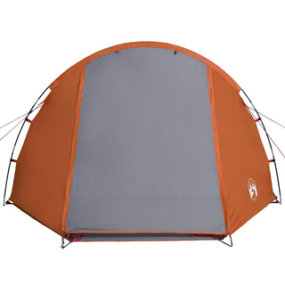 Camping Tent 4-Person Grey and Orange Waterproof - Giant Lobelia