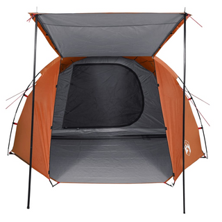 Camping Tent 4-Person Grey and Orange Waterproof - Giant Lobelia