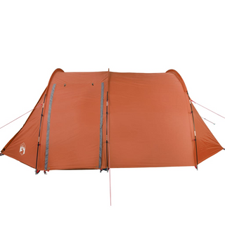 Camping Tent 4-Person Grey and Orange Waterproof - Giant Lobelia