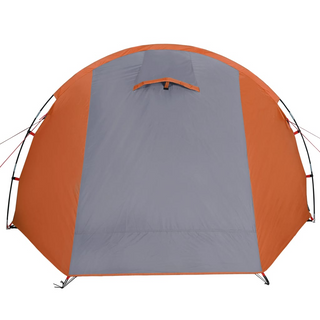 Camping Tent 4-Person Grey and Orange Waterproof - Giant Lobelia