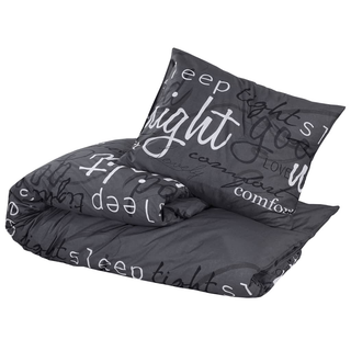 vidaXL Duvet Cover Set Black 260x220 cm Cotton - Giant Lobelia