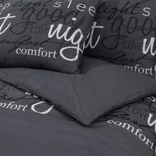 vidaXL Duvet Cover Set Black 260x220 cm Cotton - Giant Lobelia