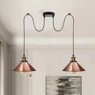 Industrial |Retro Ceiling 2 Light Pendant Light E27 ~5330 - Giant Lobelia