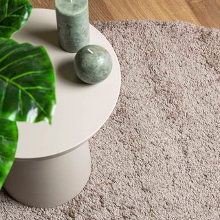 vidaXL Shaggy Rug PAMPLONA High Pile Modern Beige Ø 240 cm - Giant Lobelia