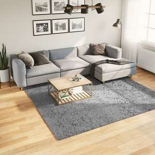 Shaggy Rug PAMPLONA High Pile Modern Grey 240x240 cm - Giant Lobelia