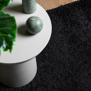 vidaXL Shaggy Rug PAMPLONA High Pile Modern Black 240x240 cm - Giant Lobelia