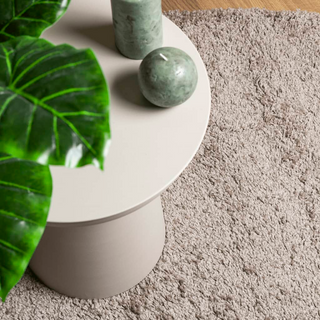 Shaggy Rug PAMPLONA High Pile Modern Beige 240x240 cm - Giant Lobelia