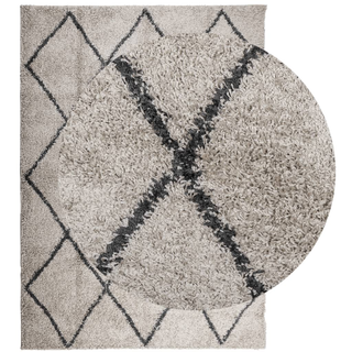 vidaXL Shaggy Rug PAMPLONA High Pile Modern Beige and Anthracite 240x340 cm - Giant Lobelia