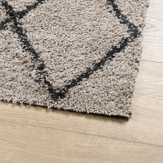 vidaXL Shaggy Rug PAMPLONA High Pile Modern Beige and Anthracite 240x340 cm - Giant Lobelia