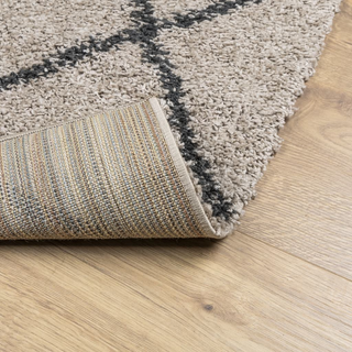 vidaXL Shaggy Rug PAMPLONA High Pile Modern Beige and Anthracite 240x340 cm - Giant Lobelia