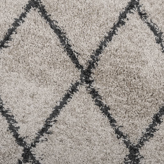 Shaggy Rug PAMPLONA High Pile Modern Beige and Anthracite 240x240 cm - Giant Lobelia