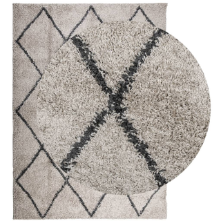 vidaXL Shaggy Rug PAMPLONA High Pile Modern Beige and Anthracite 200x280 cm - Giant Lobelia