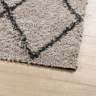 vidaXL Shaggy Rug PAMPLONA High Pile Modern Beige and Anthracite 200x280 cm - Giant Lobelia