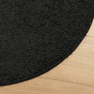 vidaXL Shaggy Rug PAMPLONA High Pile Modern Black Ø 240 cm - Giant Lobelia