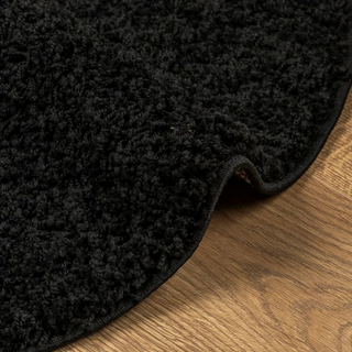 vidaXL Shaggy Rug PAMPLONA High Pile Modern Black Ø 240 cm - Giant Lobelia