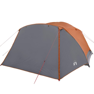 Camping Tent 6-Person Grey and Orange Waterproof - Giant Lobelia