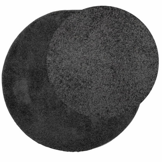 Shaggy Rug High Pile Modern Anthracite Ø 240 cm - Giant Lobelia