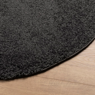 Shaggy Rug High Pile Modern Anthracite Ø 240 cm - Giant Lobelia