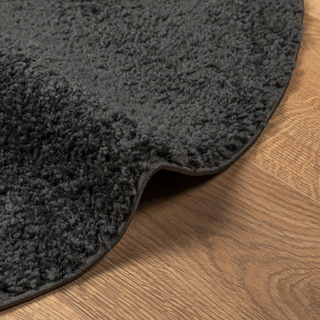 Shaggy Rug High Pile Modern Anthracite Ø 240 cm - Giant Lobelia